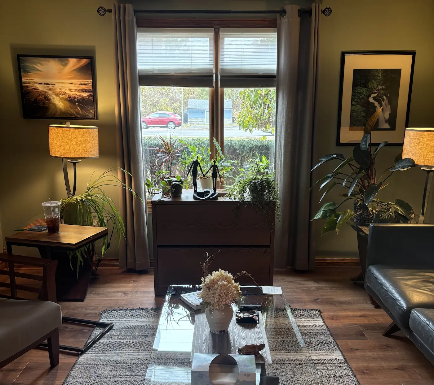 The interior of the Grace Counseling Chesterfield office is shown under ambient lighting