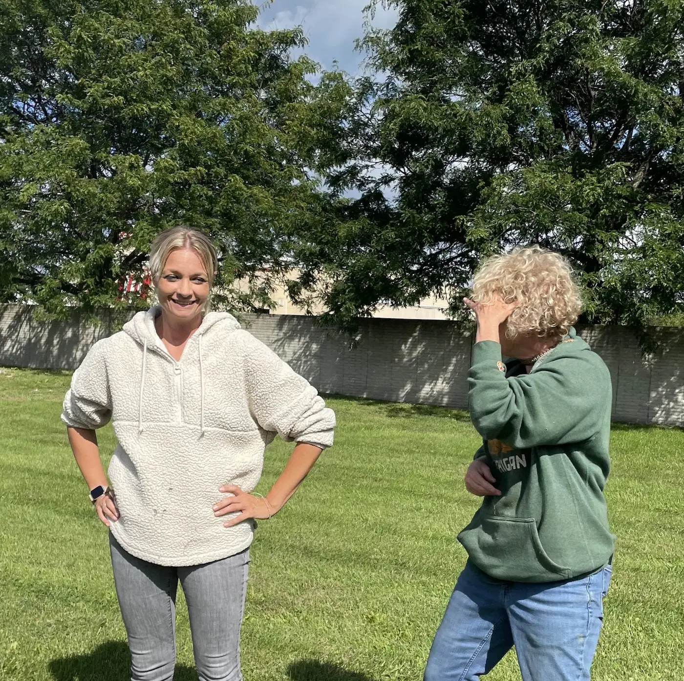 Grace Counseling therapists enjoying the outdoor walking field